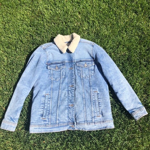 sherpa lined denim jacket hollister
